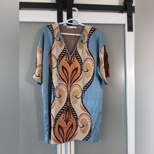 Zara Blue and Orange Mini Dress